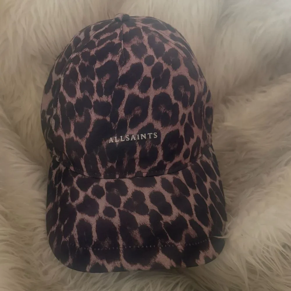 All Saints Leopard Print Baseball cap